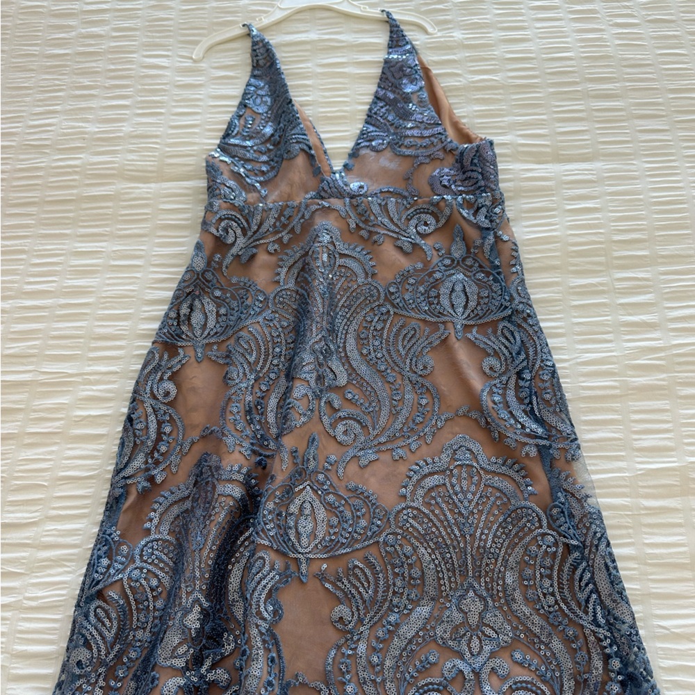 Free people blue sequin dress, size 0